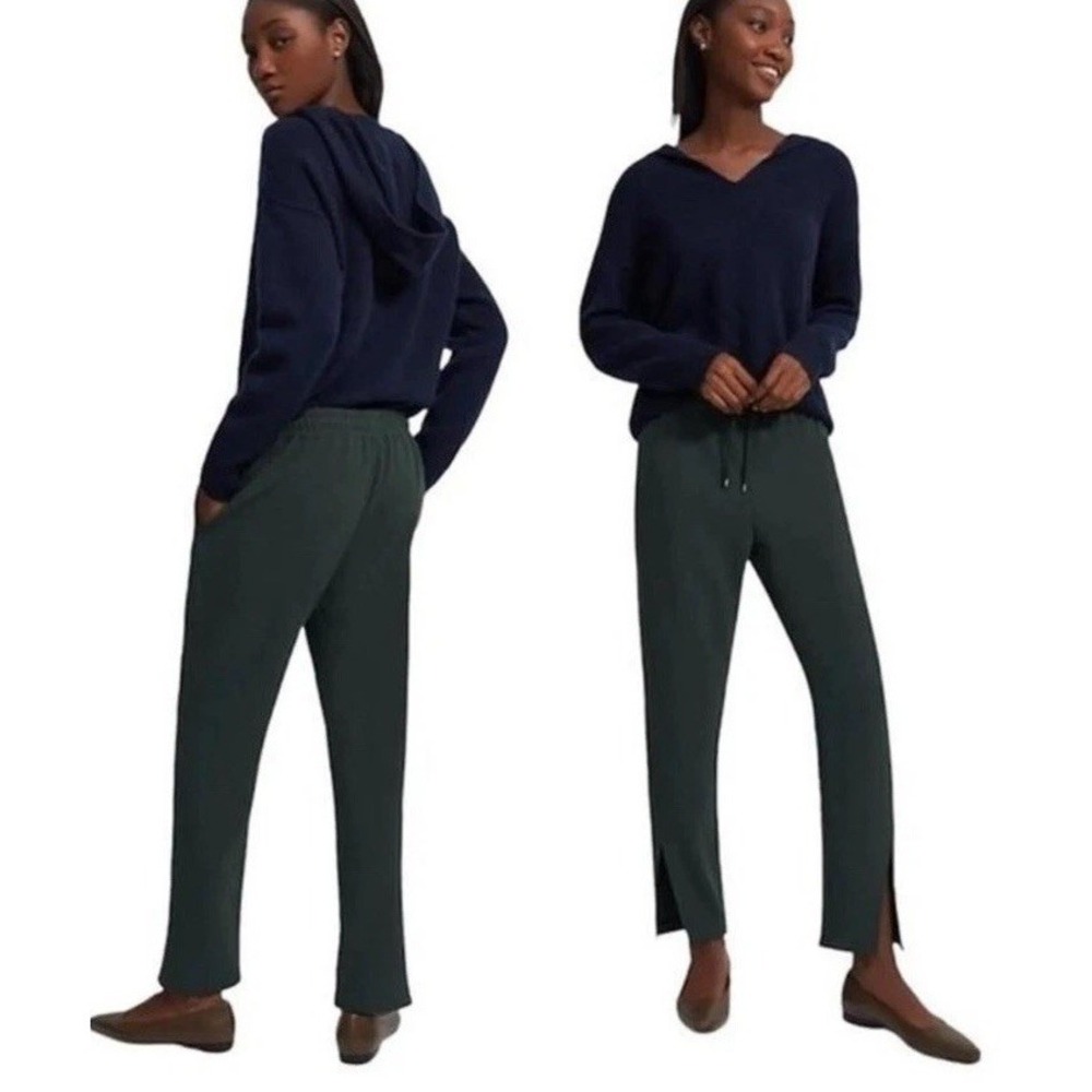 NWT THEORY Deep Forest Admiral Crepe Slit Pull On Pants Drawstring Women's Sz 2